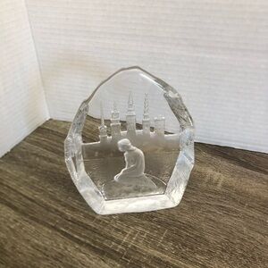 Vtg Nybro Sweden Crystal Mermaid Paperweight
